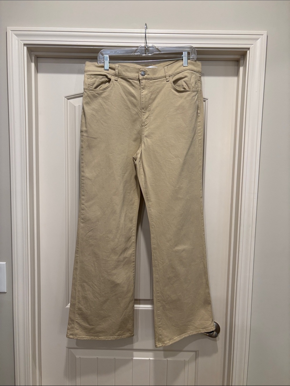LOFT Khaki Flare Trousers